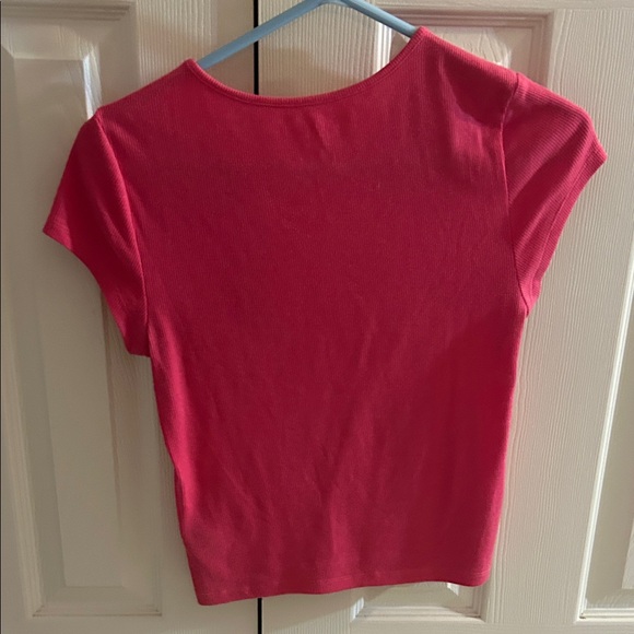 American Eagle Outfitters Bright Pink Short Sleeve Tee - Picture 3 of 3